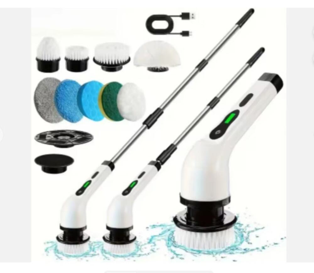 9 In 1 Electric Cleaning Brush Cordless Spin Scrubber USB C New